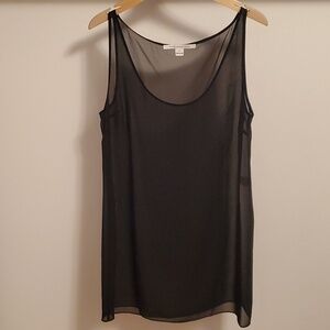 Diane von Furstenberg black sheer top tunic. Women size M